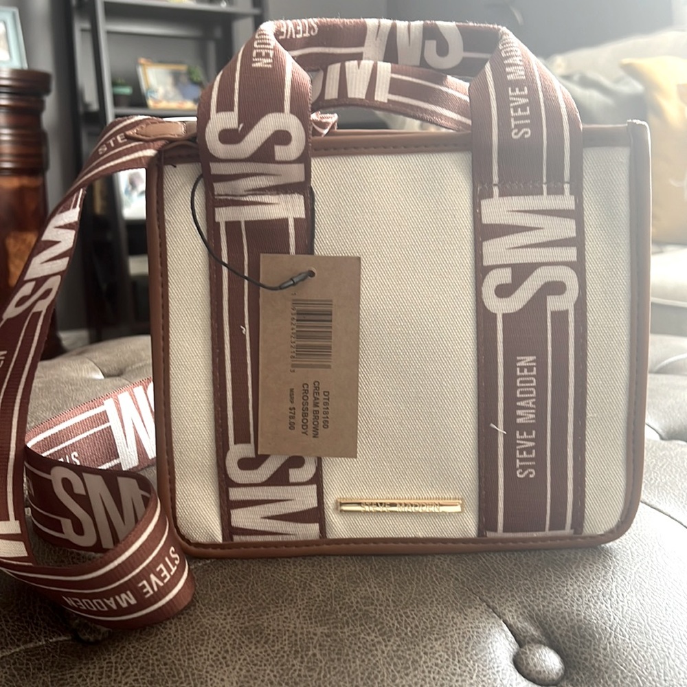 Cream Brown Steve Madden Crossbody Bag